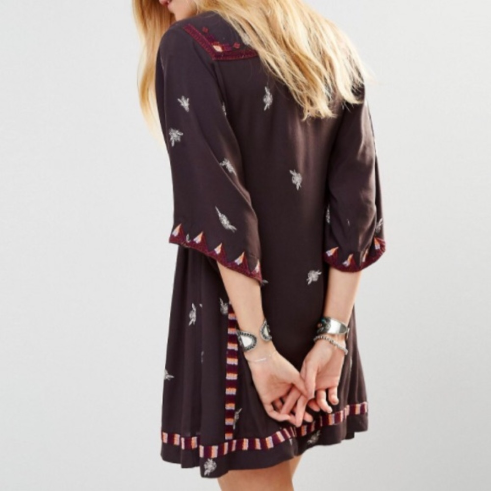 Embroidered DRESS Dolman Tulum Wide Sleeve Tunic - Picture 2 of 3